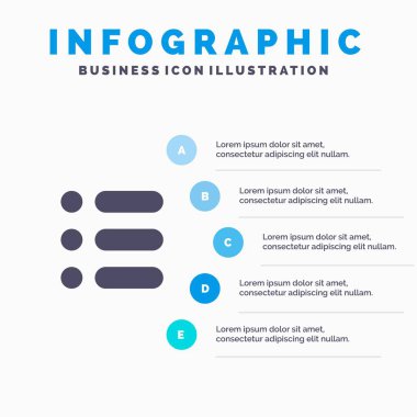 Liste, görev, metin, düz simge Infographics yazma 5 Steps presenta
