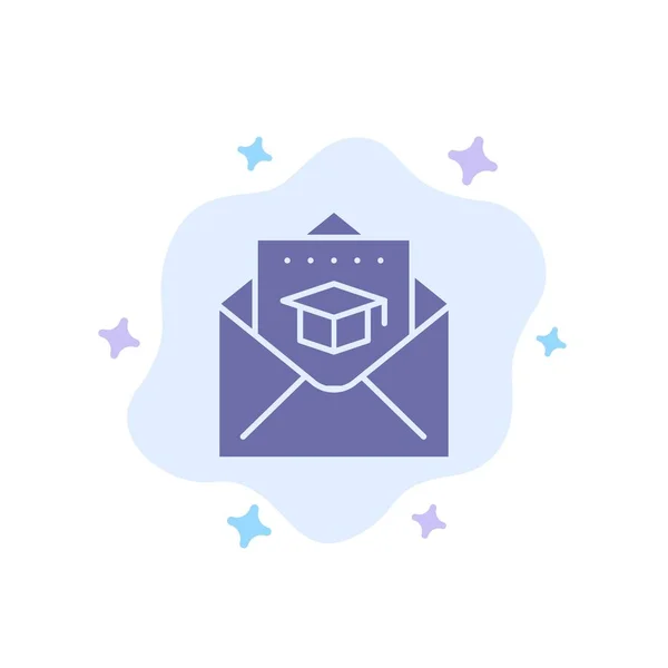 Cap, εκπαίδευση, αποφοίτηση, ταχυδρομείο μπλε εικονίδιο σε αφηρημένο cloud BAC — Διανυσματικό Αρχείο