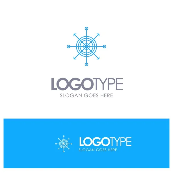 Focus, Plateau, Fléchettes, Flèche, Cible Bleu outline Logo avec place f — Image vectorielle