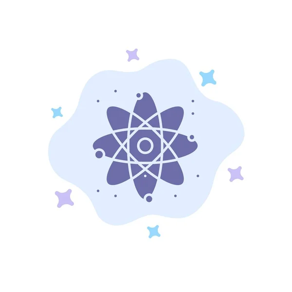 Átomo, Energía, Energía, Icono azul del laboratorio en el fondo abstracto de la nube — Vector de stock
