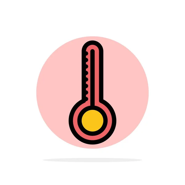 Temperatura, Termómetro, Clima Resumen Círculo Fondo Fla — Archivo Imágenes Vectoriales