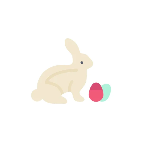 Konijn, Pasen, baby, natuur platte kleur pictogram. Vector Icon Banne — Stockvector