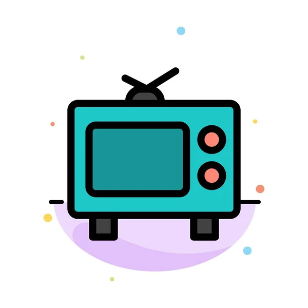 TV, Televisione, Media Abstract Flat Color Icon Template — Vettoriale Stock