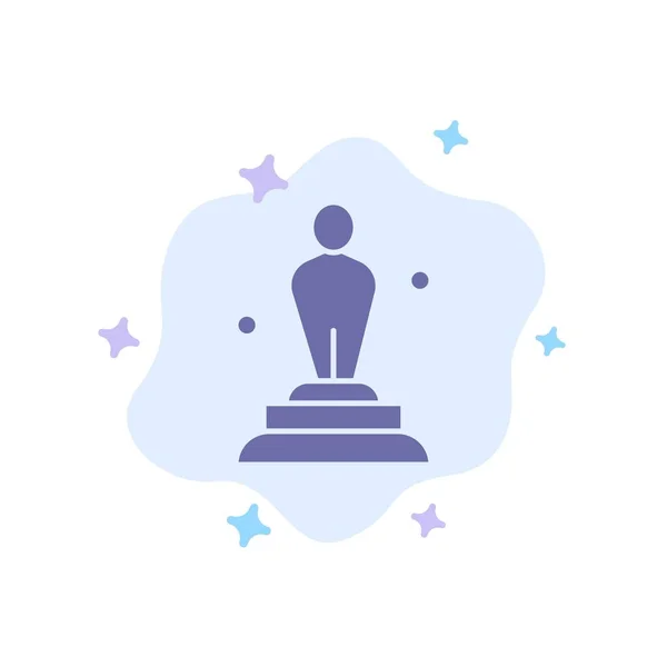 Academy, Award, Oscar, standbeeld, trofee blauw icoon op abstracte clou — Stockvector