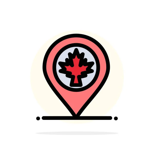 Carte, Emplacement, Canada, Feuille Résumé Cercle Fond Plat colo — Image vectorielle