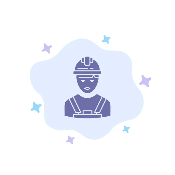 Worker, Industry, Avatar, Engineer, Supervisor Blue Icon on Abst — 图库矢量图片