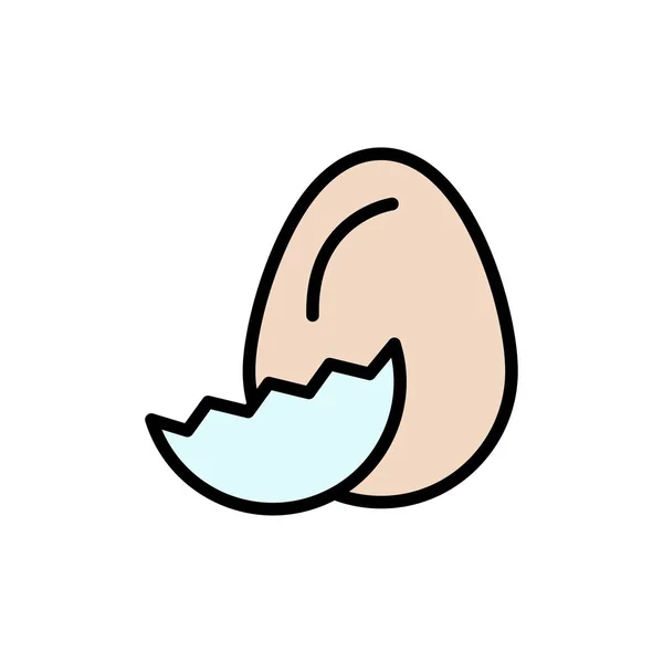 Αυγό, Πάσχα, διακοπές, άνοιξη επίπεδη χρώμα Icon. Εικονίδιο διανύσματος Banne — Διανυσματικό Αρχείο