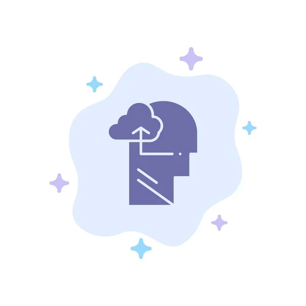 Experiencia, Ganancia, Mente, Icono Principal en Backgro de Nube Abstracto — Vector de stock