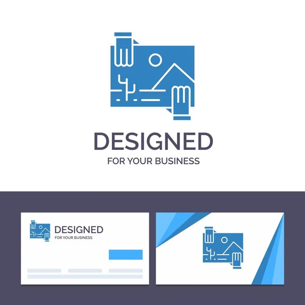 Cartão de visita criativo e modelo de logotipo Contribuição, Distribuir — Vetor de Stock