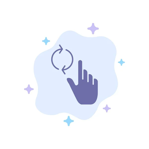 Finger, hand, uppdatera, gest Blå ikon på abstrakt moln Backg — Stock vektor