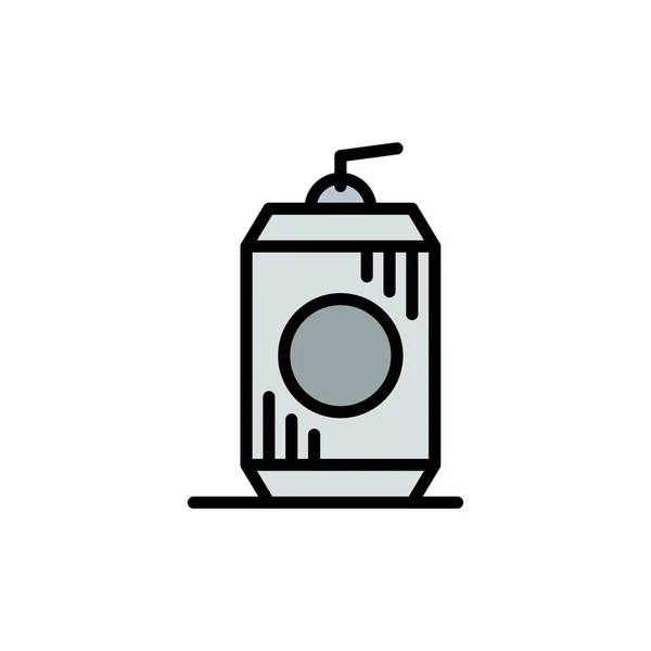 Пляшка, кола, пиття, колір Usa Flat. Vector icon banner Te — стоковий вектор
