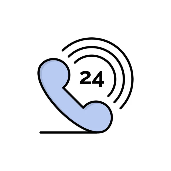 Telefoon, telefoon, beltoon, 24 plat kleuren pictogram. Vector Icon Bann — Stockvector
