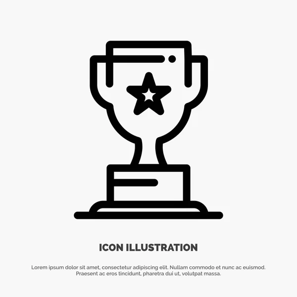 Award, Cup, Business, Marketing Line Icon Vector — Stock Vector