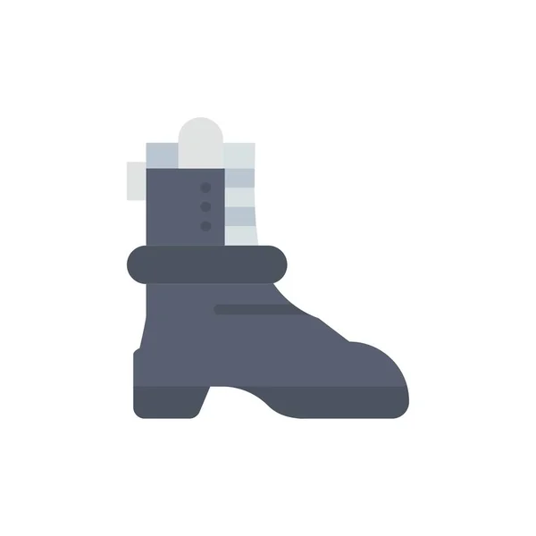 Zapatos, Bota, American Flat Color Icon. Banner icono vectorial Templ — Vector de stock