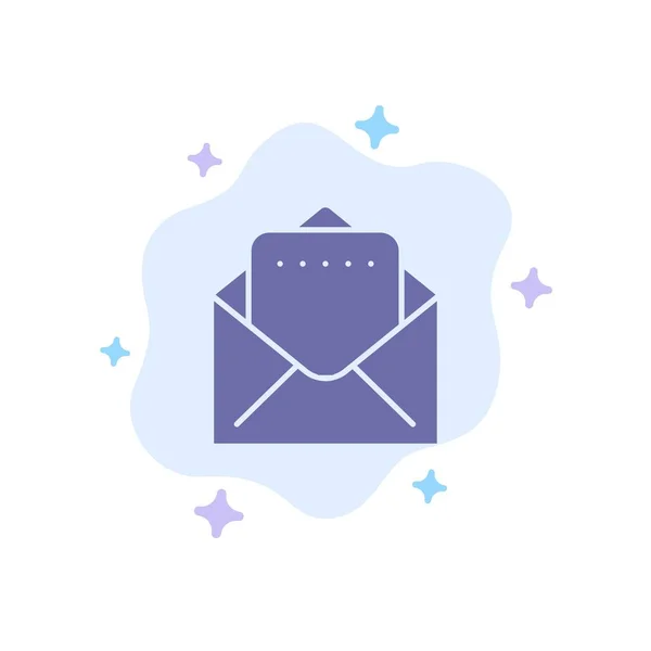 Document, Mail Icône bleue sur fond de nuage abstrait — Image vectorielle