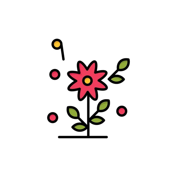 Flor, Amor, Corazón, Boda Icono de Color Plano. Vector icono banne — Vector de stock