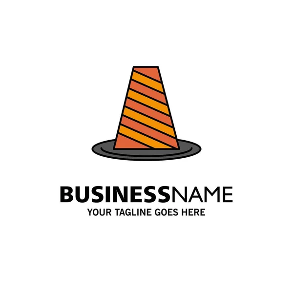 Cone, Protection, Road, Roadblock, Stop, Warning Business Logo T — Stock Vector