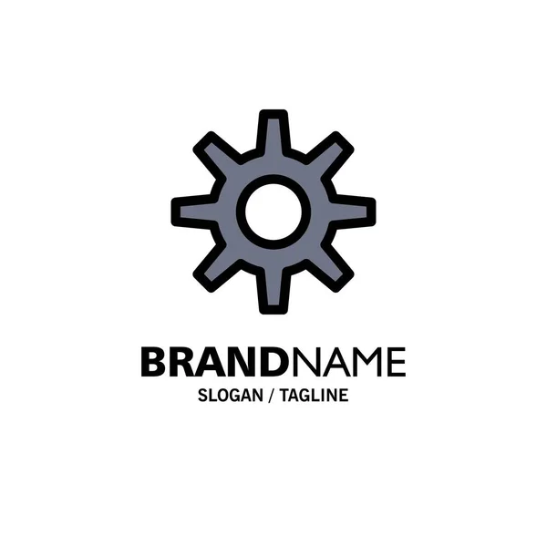 Plantilla de logotipo de negocio de engranajes, ajuste y ruedas. Color plano — Vector de stock