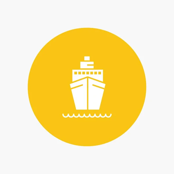 Bateau, Navire, Transport, Icône de glyphe blanc — Image vectorielle
