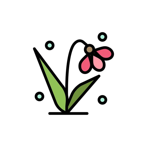 Ozdoba, Wielkanoc, roślina, Tulipan płaski kolor ikona. Ikona wektora b — Wektor stockowy