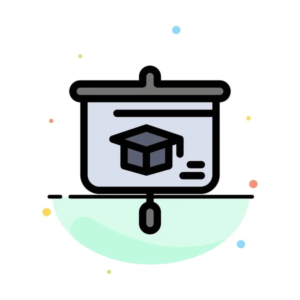 Chart, Education, Presentation, School Abstraat Flat Color Icon — стоковый вектор