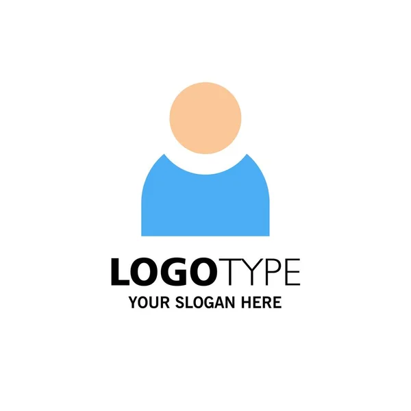 Miniatura, uživatel, šablona pro základní obchodní logo Plochá barva — Stockový vektor