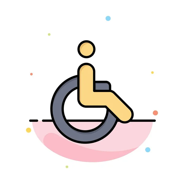 Αναπηρικό αμαξίδιο, ποδήλατο, κίνηση, περίπατος αφηρημένο επίπεδο χρώμα Icon TEM — Διανυσματικό Αρχείο