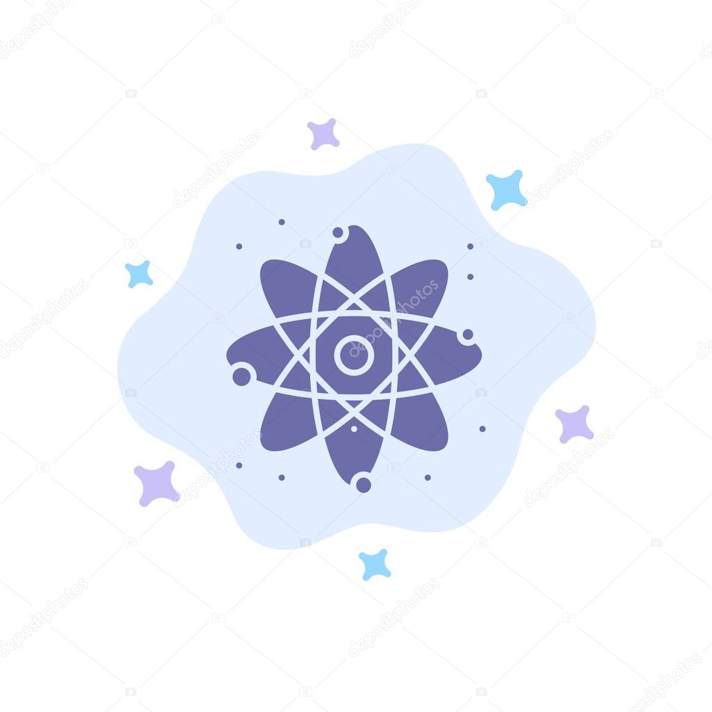 Atom, Energy, Power, Lab Blue Icon on Abstract Cloud Background