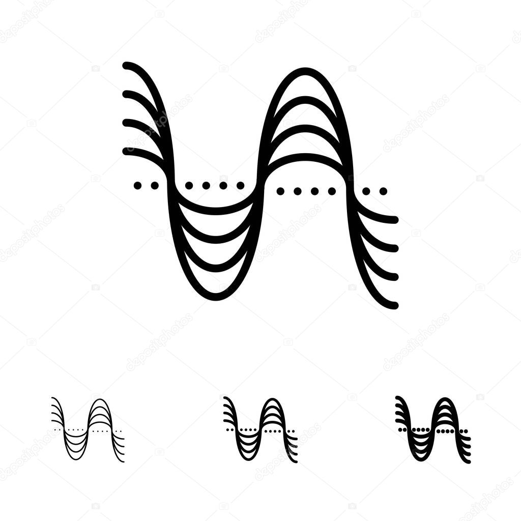 Frequency Hertz Pitch Pressure Sound Bold And Thin Black Line Icon Set Premium Vector In Adobe Illustrator Ai Ai Format Encapsulated Postscript Eps Eps Format