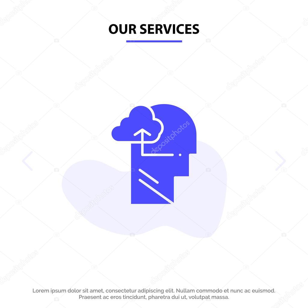 Our Services Experience, Gain, Mind, Head Solid Glyph Icon Web c