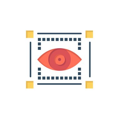 Görsel, Görünüm, Çizim, Göz Düz Renk Simgesi. Vektör simgesi banne