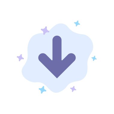 Ok, Aşağı, Yön, Soyut Bulut Bac Mavi Simge İndir