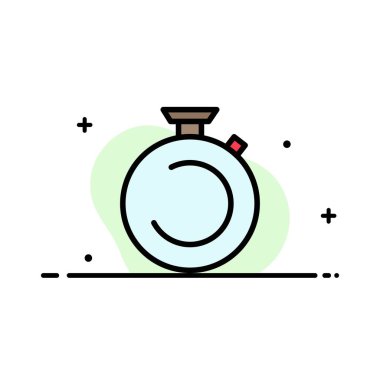 Pusula, Saat, Kronometre, Zamanlayıcı, Business Flat Line Dolgu İzle