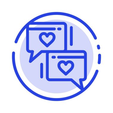 Sohbet, Aşk, Kalp, Düğün Mavi Noktalı Satır Simgesi