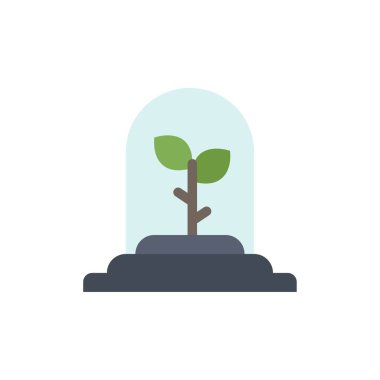 Teknoloji, Yaprak, Bitki Düz Renk Simgesi. Vektör simgesi afiş Tem