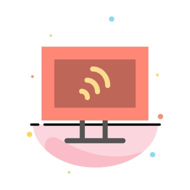 Bilgisayar, Wiifi, Servis Soyut Düz Renk Şablonu