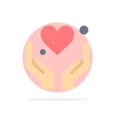 El, kalp, aşk, motivasyon soyut daire arka plan düz Co