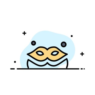 Kostüm, Maske, Maskeli İş Düz Hat Dolgulu Simge Vektörü