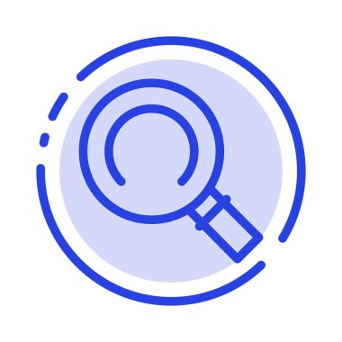 Genel, Büyüteç, Arama Mavi Noktalı Çizgi Simgesi