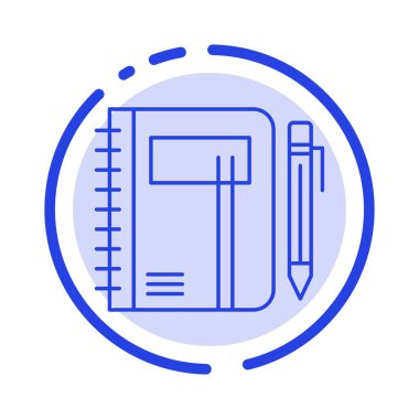 Çalışma Kitabı, İş Defteri, Not Defteri, Defter, Kalem, Çizim Mavi Noktalı 