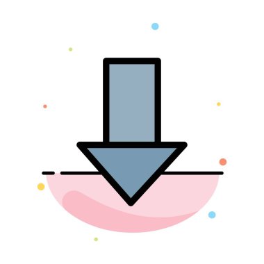 Ok, aşağı, aşağı ok, yön soyut düz renk simge Temp