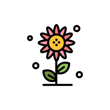 Ayçiçeği, Çiçek, Doğa, Bahar Düz Renk Simgesi. Vektör simgesi 