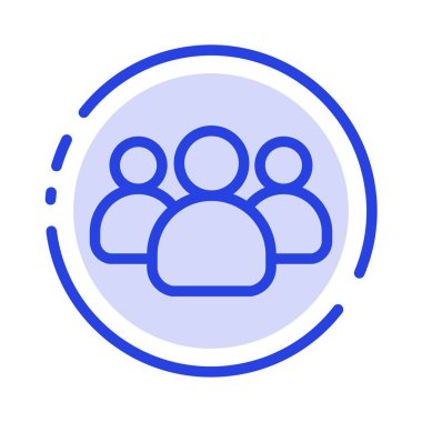 Arkadaşlar, Grup, Kullanıcılar, Takım MaviSi Noktalı Çizgi Simgesi