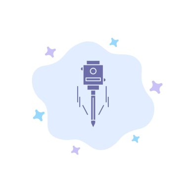 Lazer, bina, Inşaat, seviye, aracı mavi simge soyut