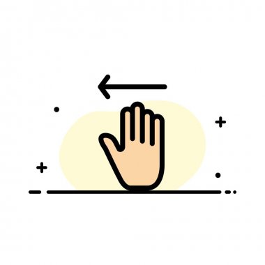 El, Ok, Jestler, Sol İş Düz Çizgi Dolgulu Simge Vektör