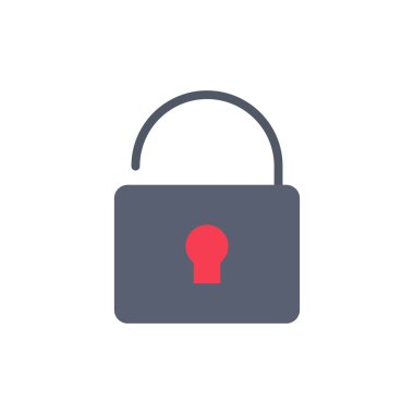 Kilidini aç, kilitle, güvenlik düz renk simgesi. Vektör simgesi afiş Temp