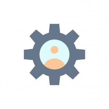 Dişli, kontroller, profil, düz renk simgesi kullanın. Vektör simgesi banne