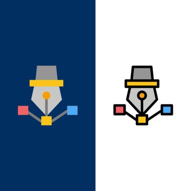 Kalem, Çizim, Sanat, Tasarım, Simgeler Çiz. Düz ve Satır Doldurulmuş Ico