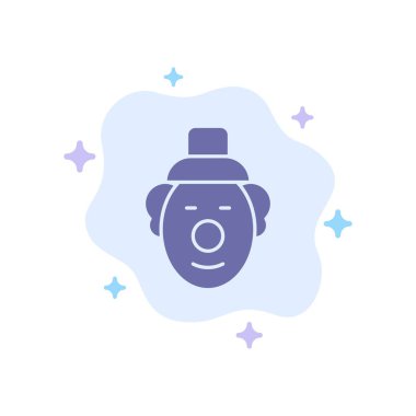 Joker, Palyaço, Circus Blue Icon Soyut Bulut Arka Plan