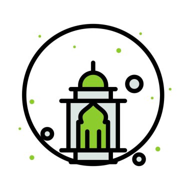 Ramazan simgeleri. Müslüman İslam dua ve ramazan kareem ince çizgi 